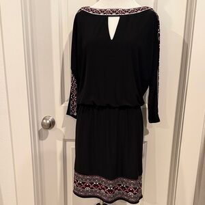White House Black Market Black Dress with Red Accents Size Small